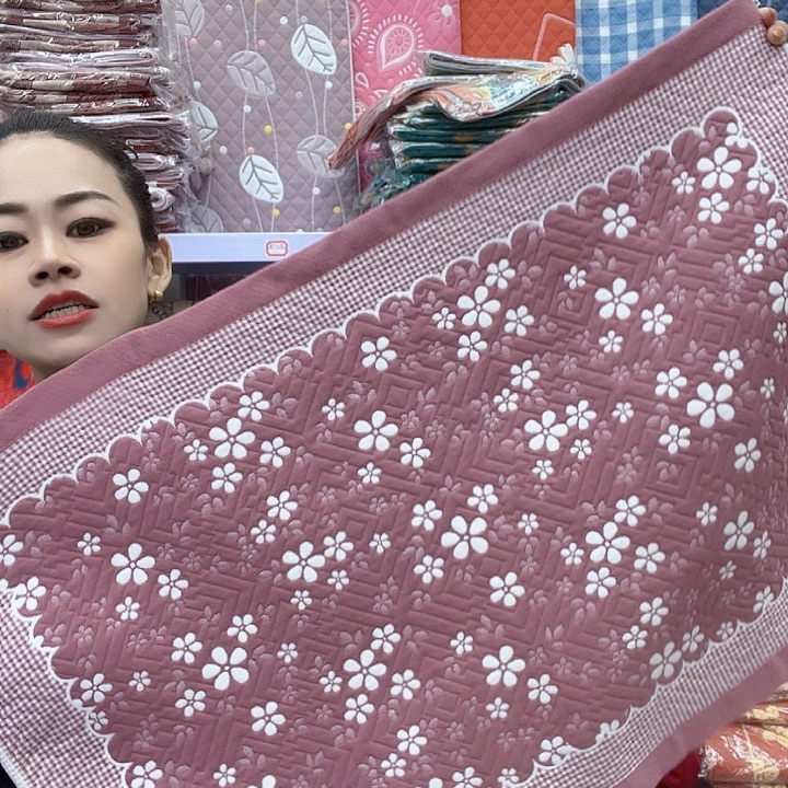棉豆沙色雪花纯棉