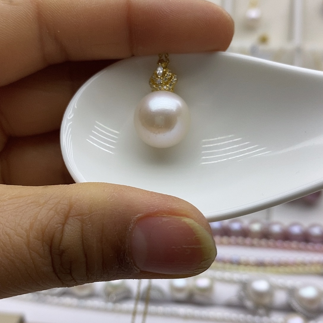 淡水珍珠吊坠(赠链)银S925镶嵌