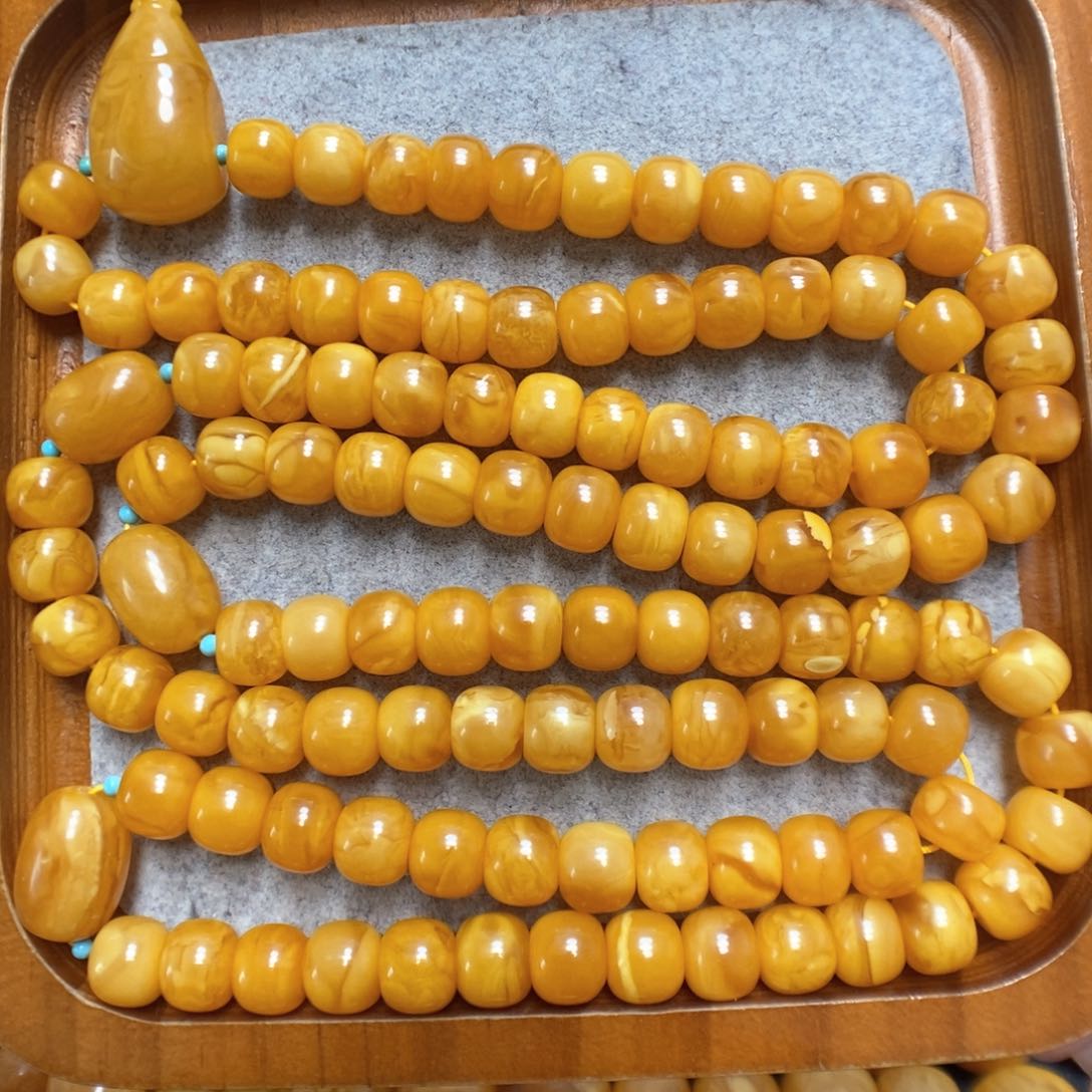 蜜蜡手串未镶嵌莫**思蜜蜡108