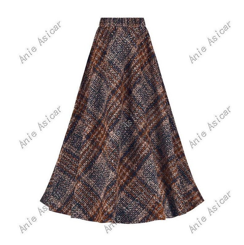 Q4186 秋冬季新款2025气质显瘦小众半身裙A字大摆裙