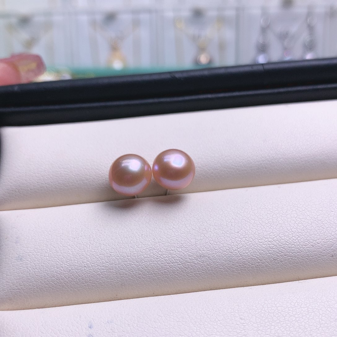 淡水珍珠耳饰银S925镶嵌