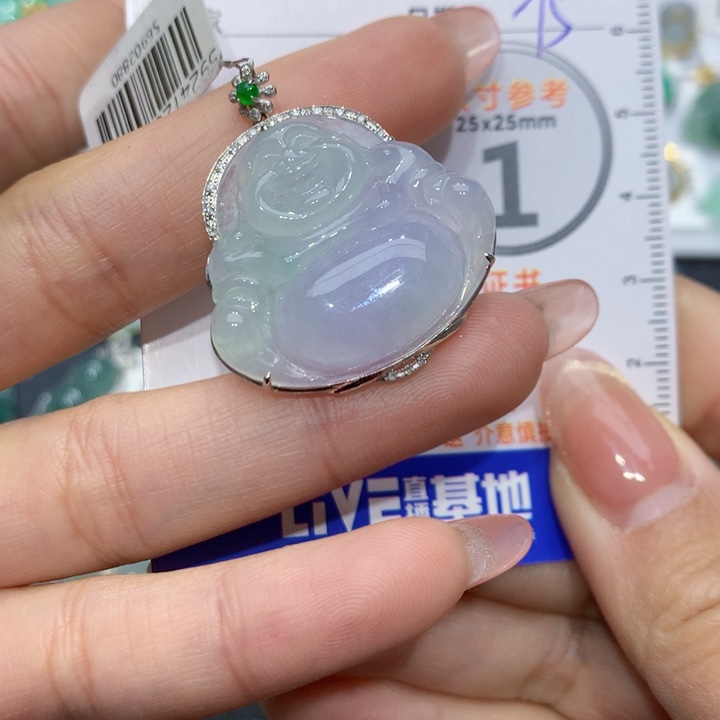 翡翠颈饰18K金镶嵌大****w佛公