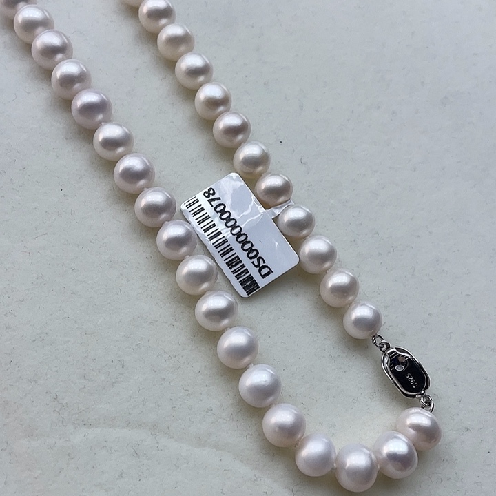 淡水珍珠颈饰银S925镶嵌卡9➕高品极光冷白炫粉