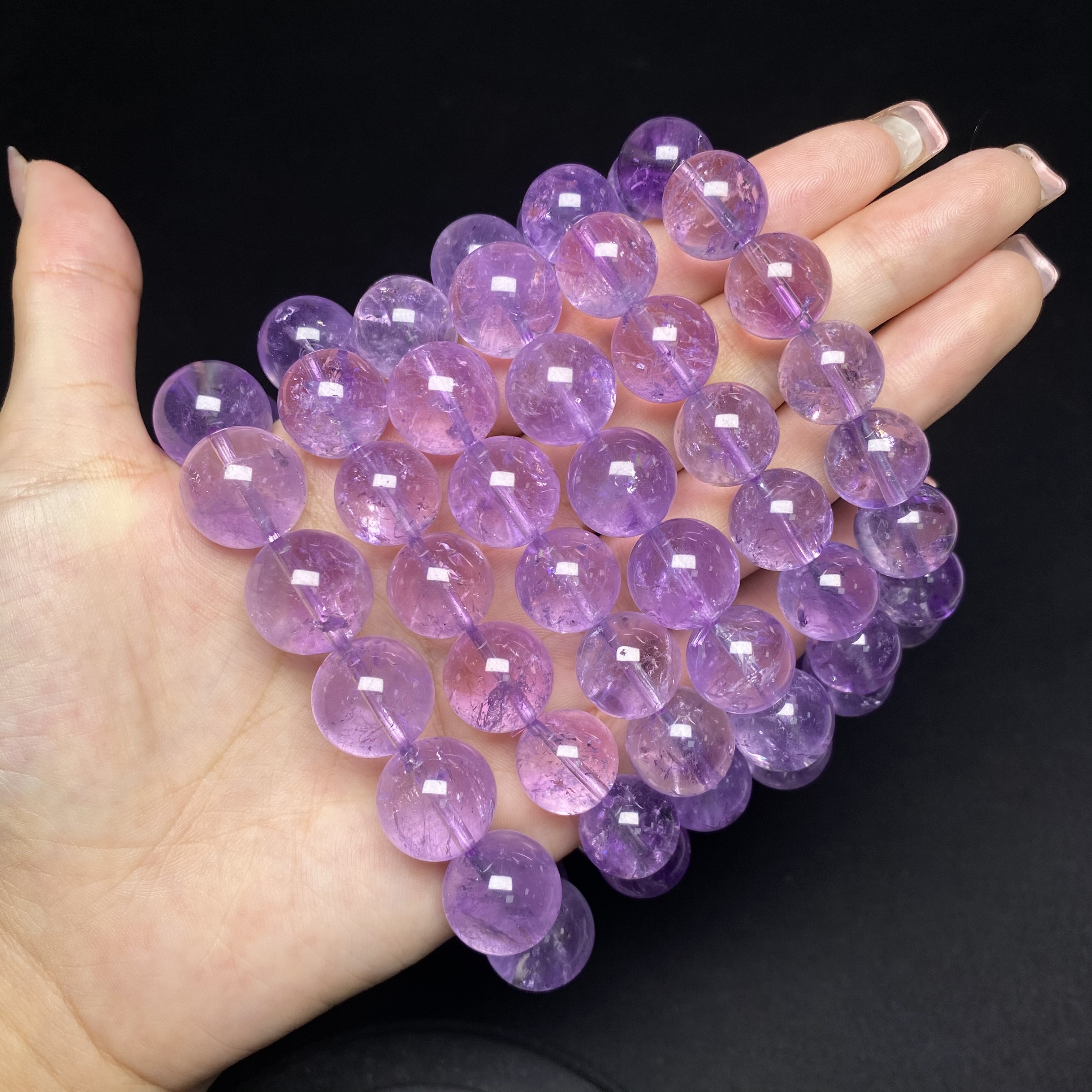 X89 天然法国玫瑰紫水晶手链多样性发一