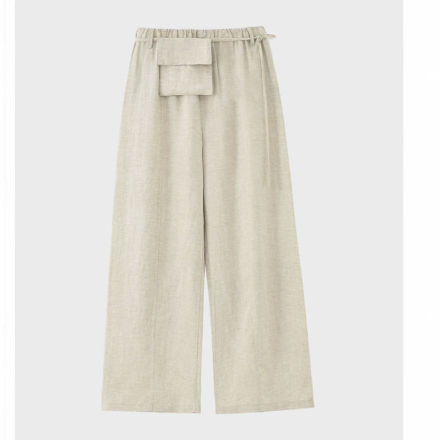 X'JIE-“秒变腿精”|100%雨露麻腰包调性时尚百搭直筒裤-1560