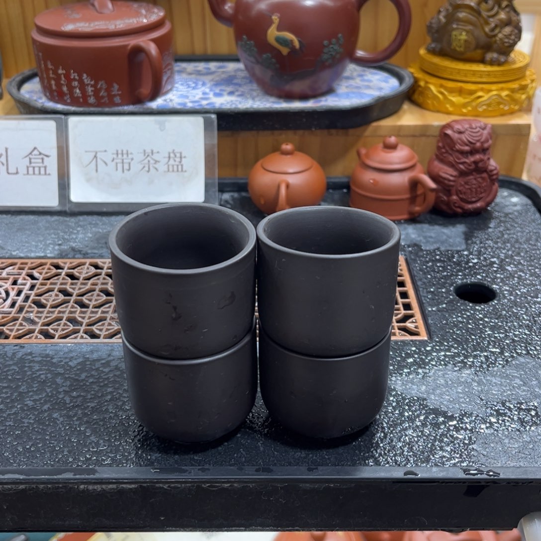 紫砂茶杯紫砂杯子4个