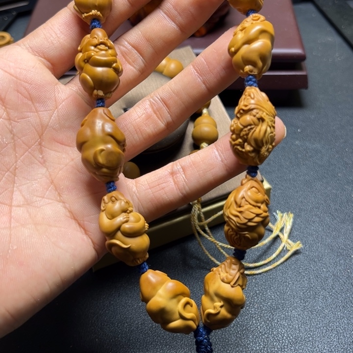 清***月手串/手链橄榄核橄榄核雕十二生肖