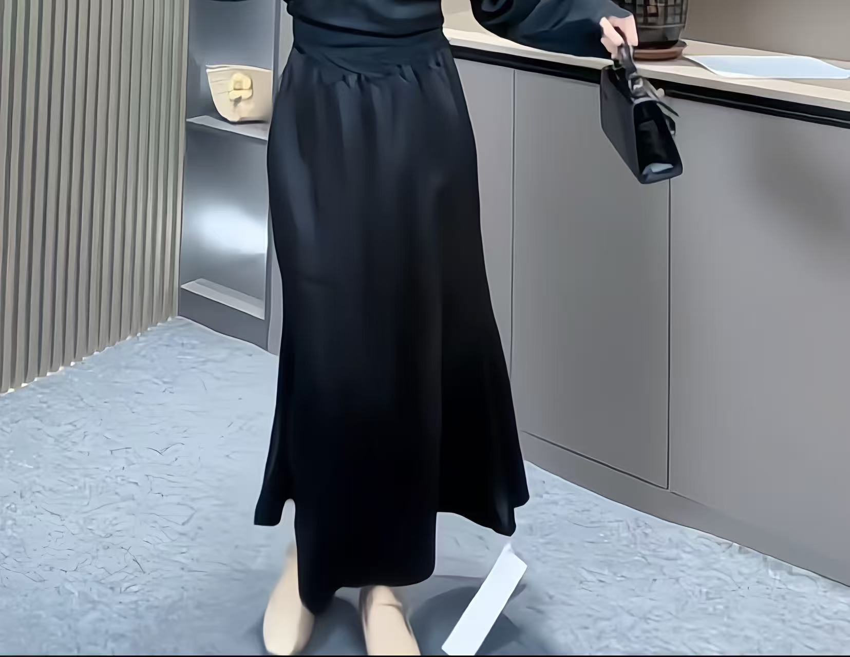  2025年春季新款女装黑色半身裙高腰时尚百搭显瘦高级感漂亮下装