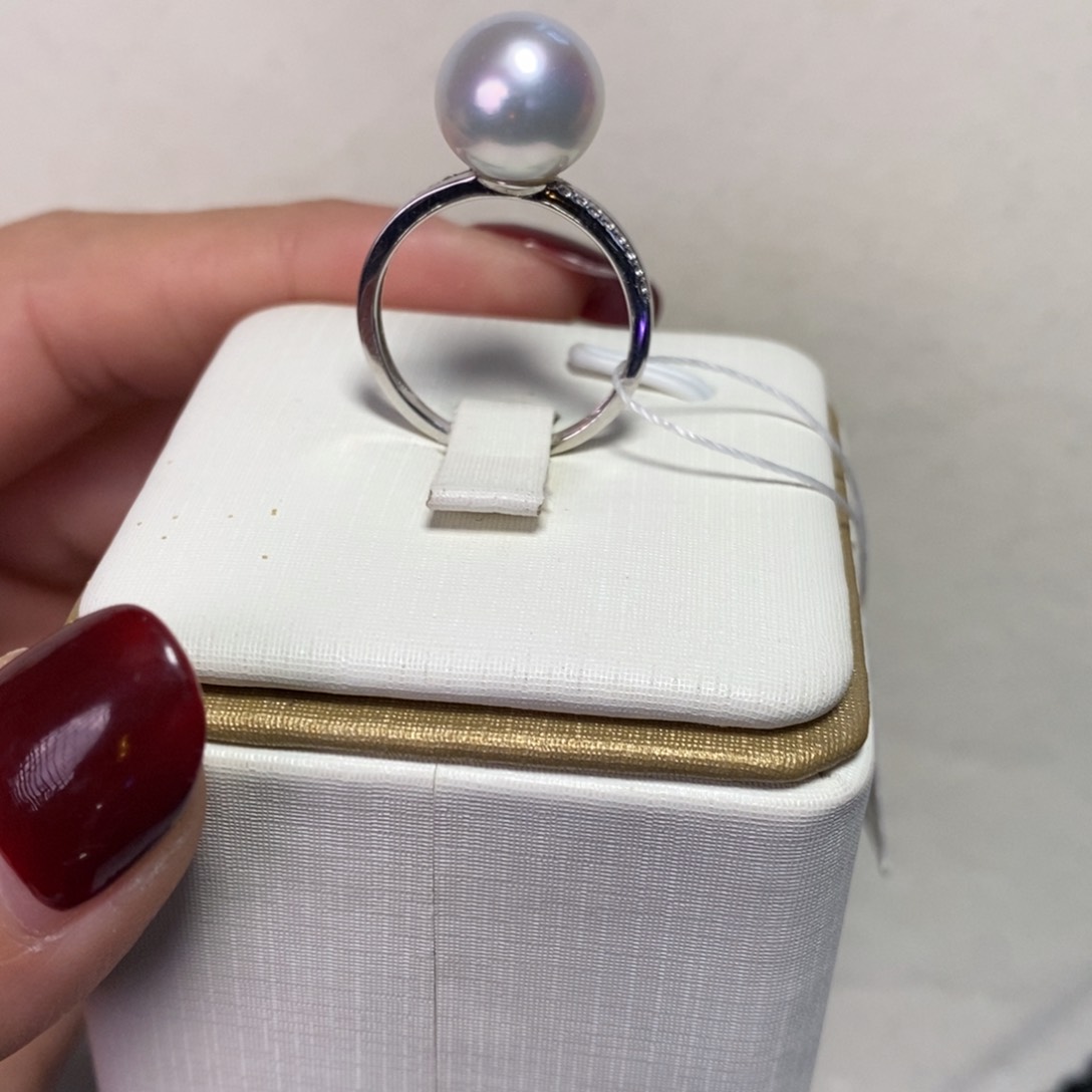 海水珍珠戒圈18K金镶嵌