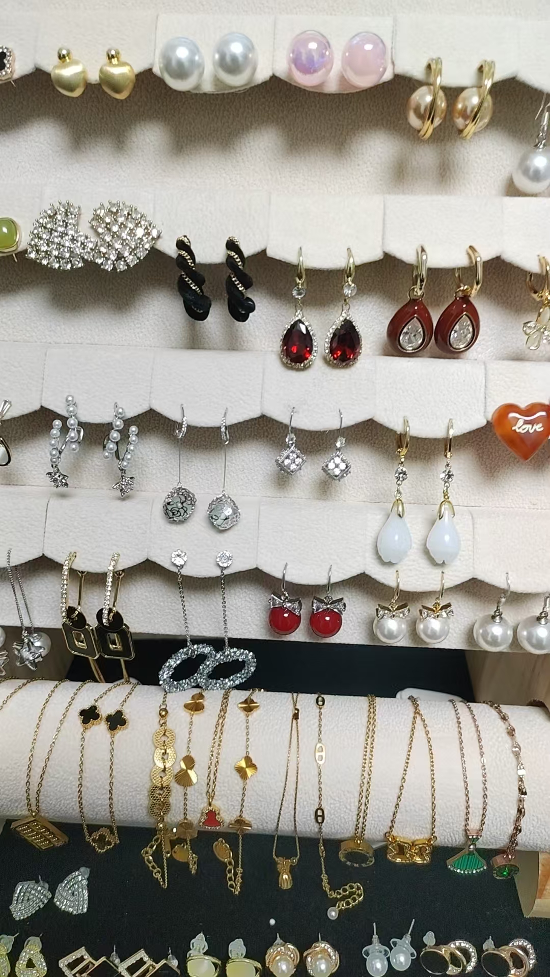 铜合金仿珍珠耳饰 耳饰首饰百搭轻奢复古手工耳环简约耳坠长款