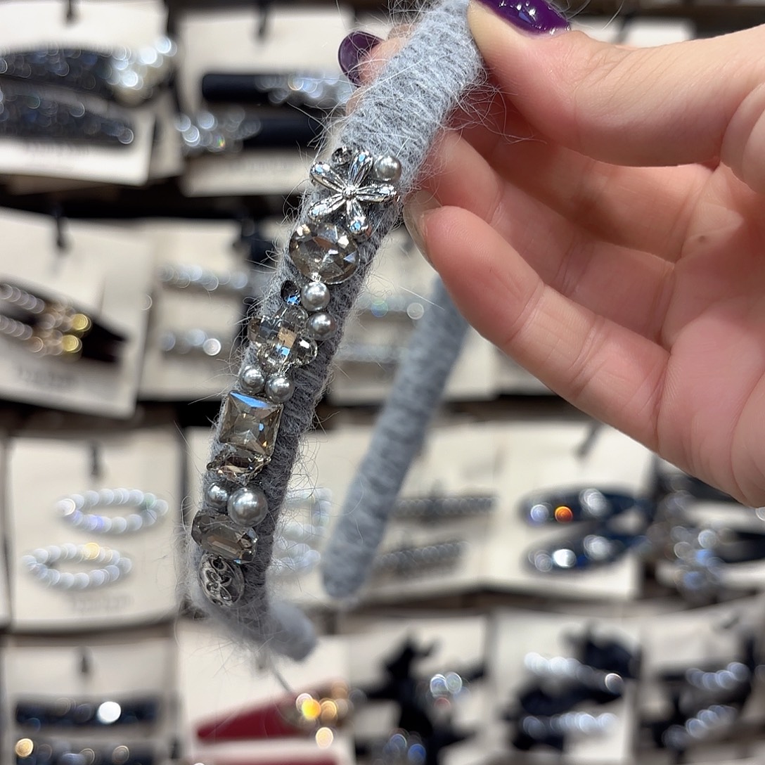 皮质铁合金灰色发箍