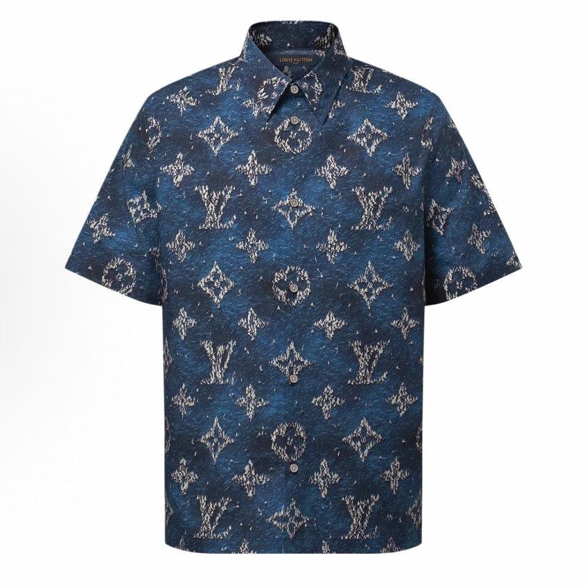 未使用 LouisVuitton/路易威登 FW25印花短袖衬衫 XL码 md1743