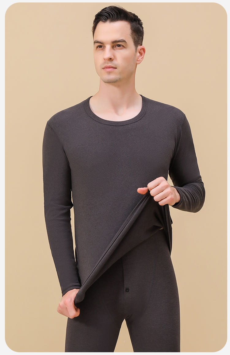 2025年秋冬新品男士保暖内衣套装时尚亲肤弹力清新上衣秋裤