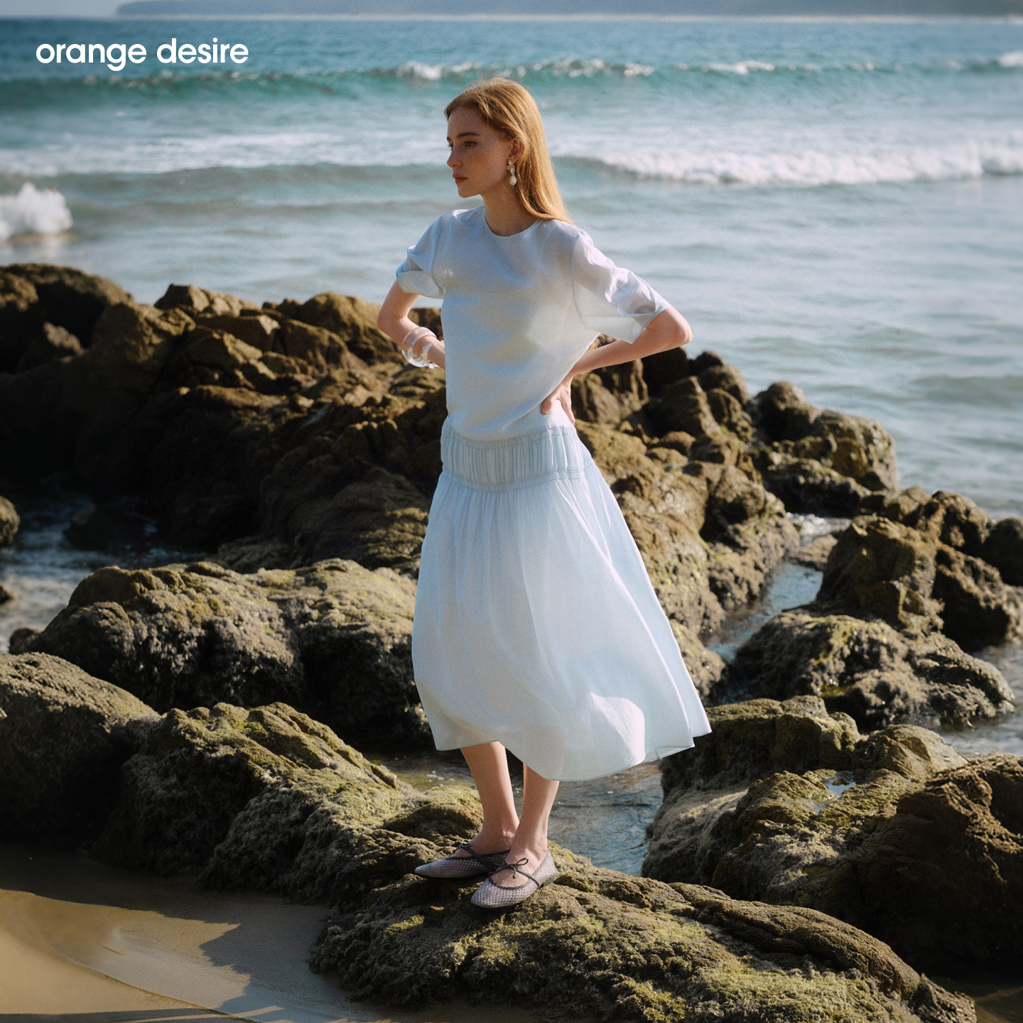 【琉璃】orange desire白色连衣裙女2026年夏季连衣裙OD2FMWL6028