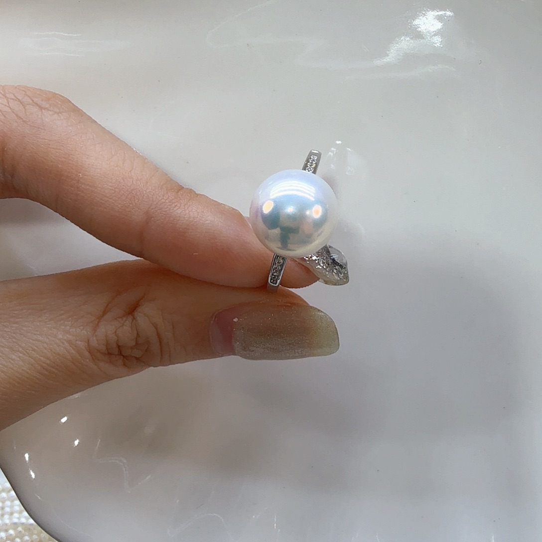 淡水珍珠戒指银S925镶嵌