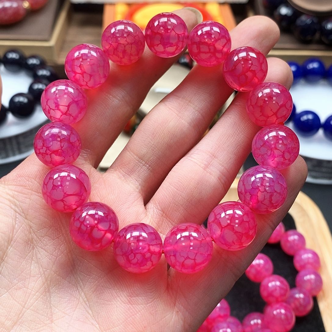 玛瑙/玉髓手链未镶嵌冰清紫龙鳞卡14