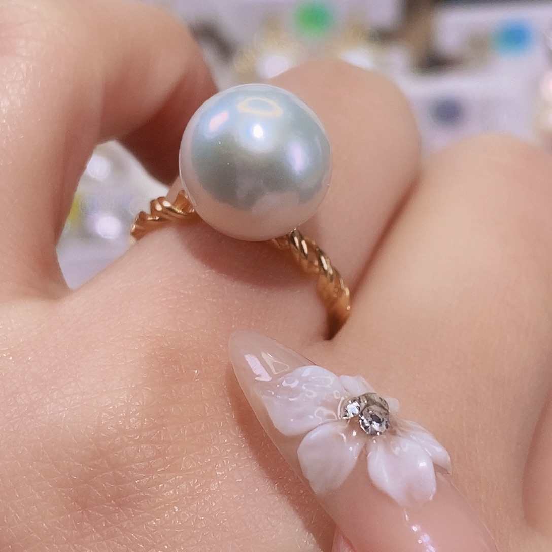 淡水珍珠戒指银S925镶嵌