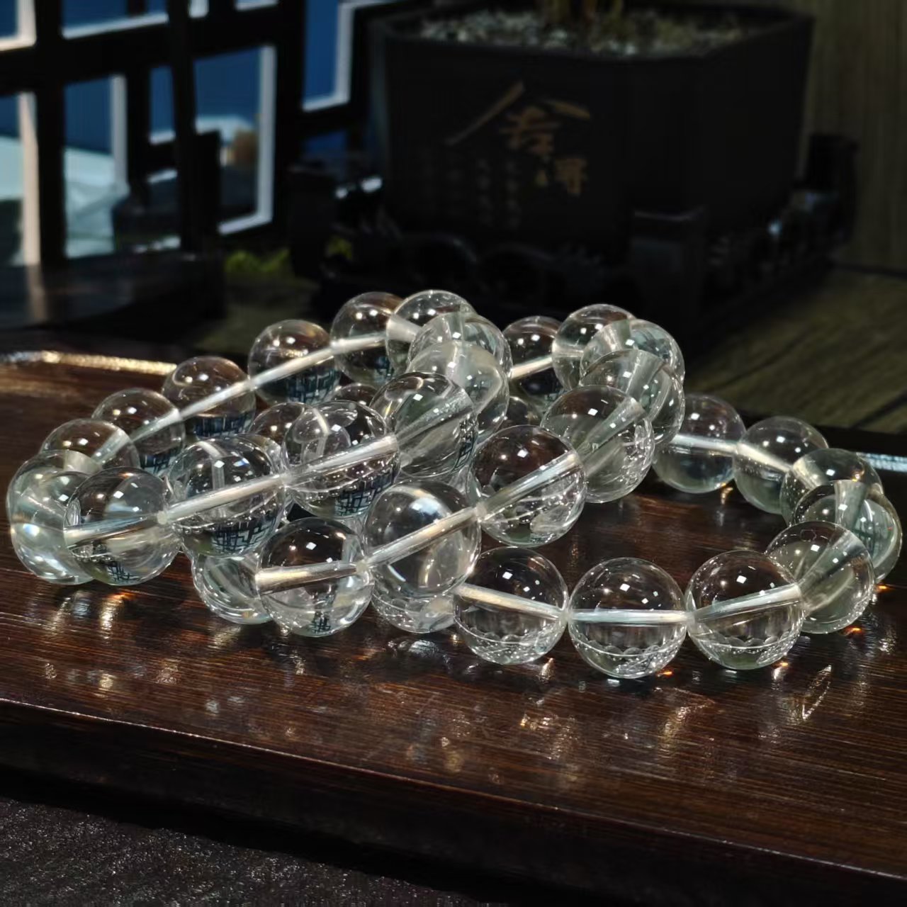 【书记甄选】天然高品白水晶单圈手链 多样性发一件 约15mm 6847ck