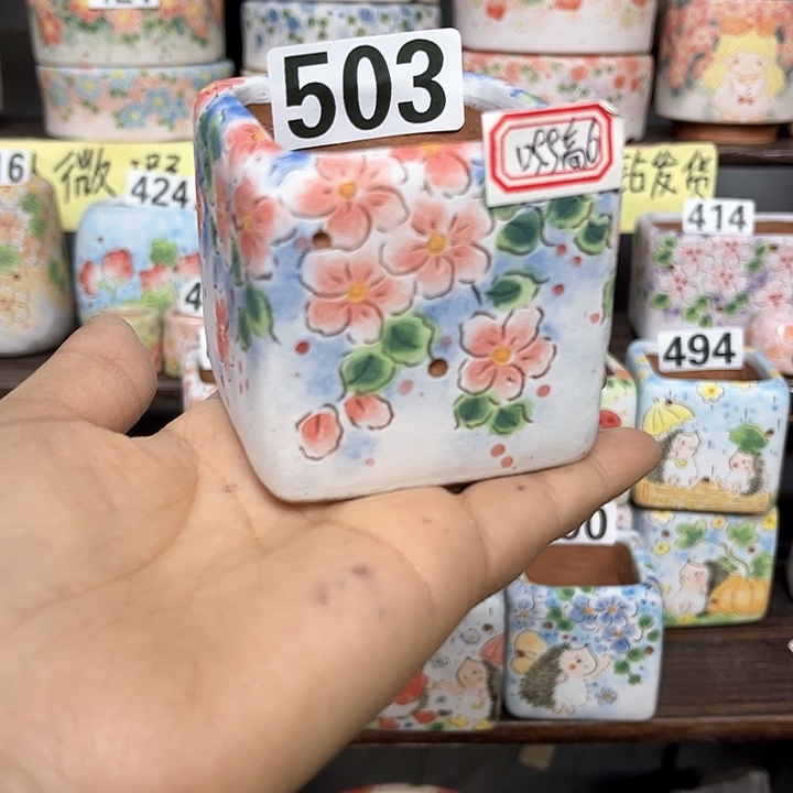 红陶手工制作多肉花盆