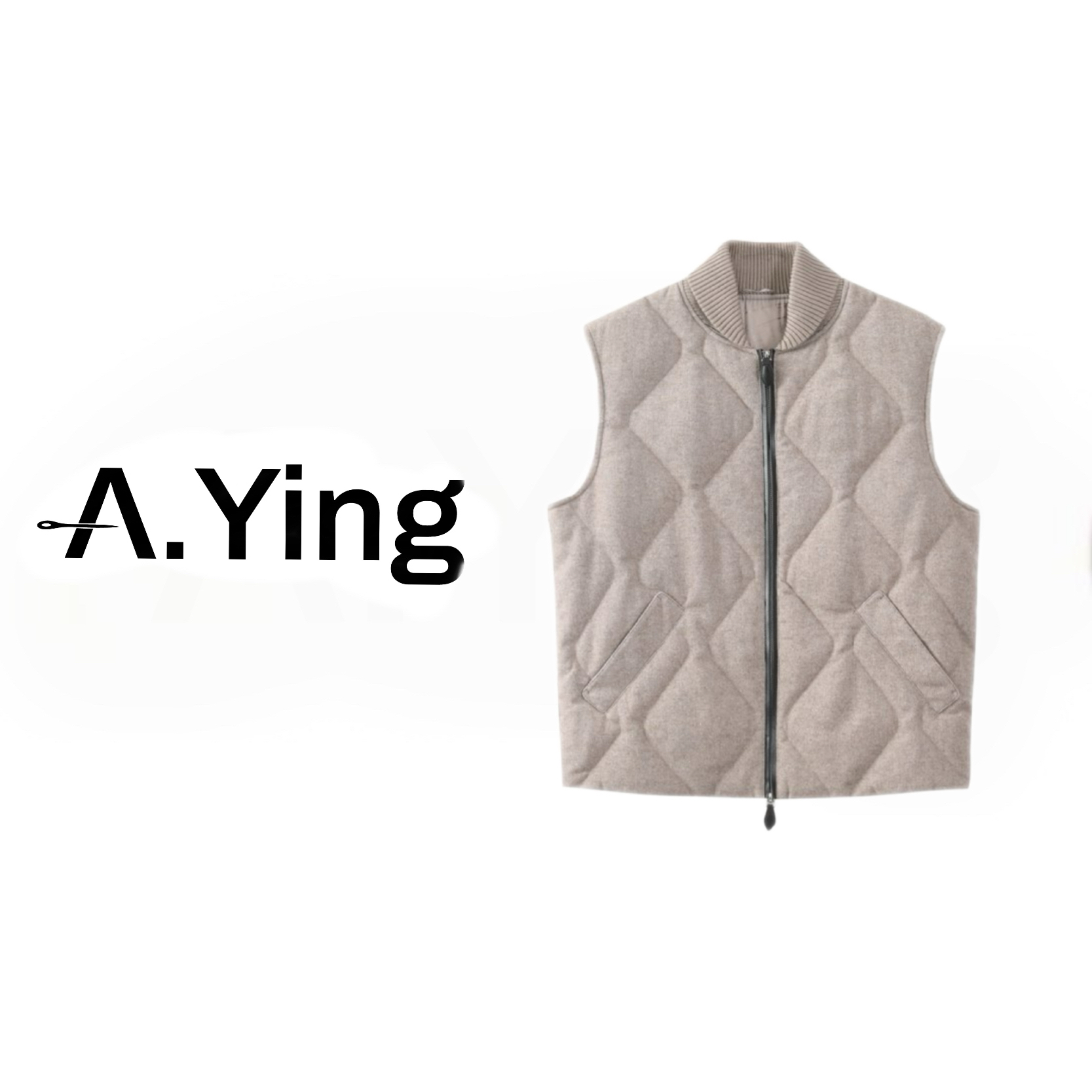 A.Ying【25FW 8635】BLT家男士高定系列绵羊毛混纺白鹅绒马甲秋冬