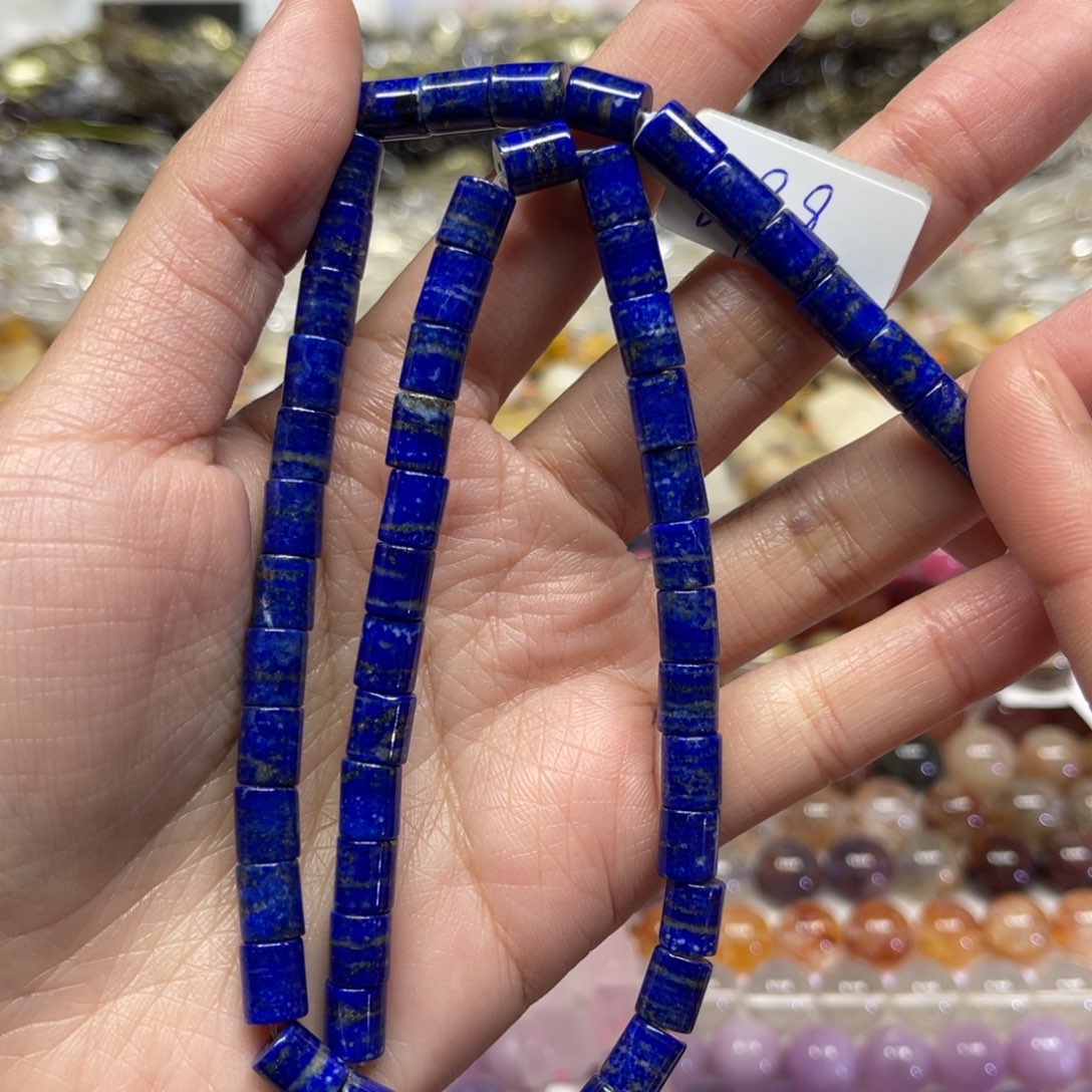 玛瑙/玉髓散珠天然青金卡6✖️7长条38厘米