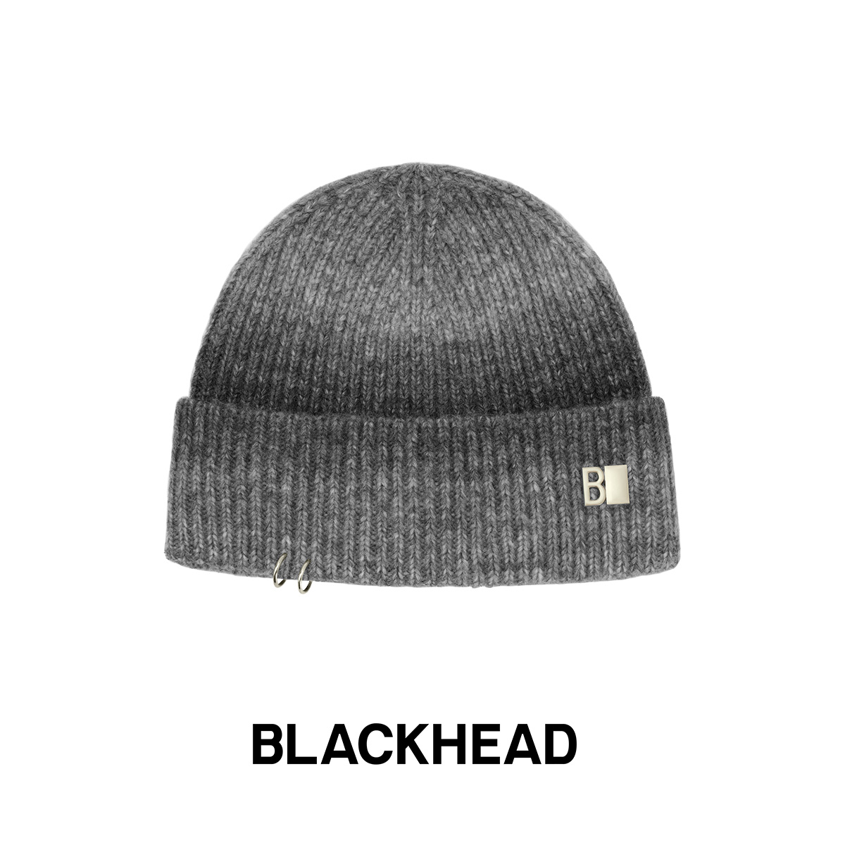 BLACK HEAD/黑头蓝绿渐变针织冷帽
