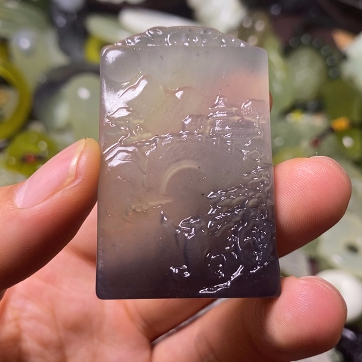 岫玉岫玉颈饰未镶嵌知**乐