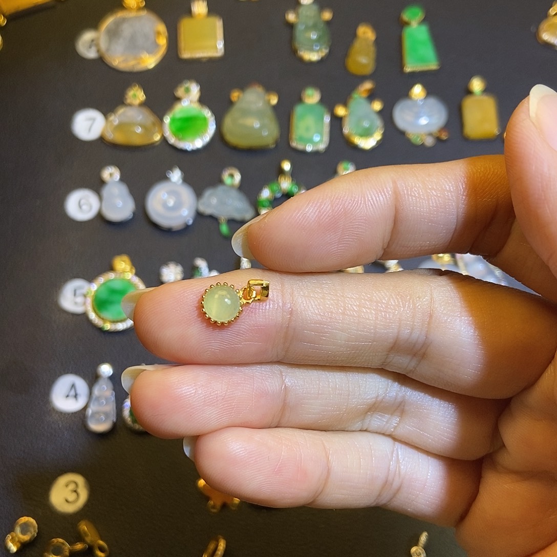 翡翠银S925镶嵌吊坠(不含链)