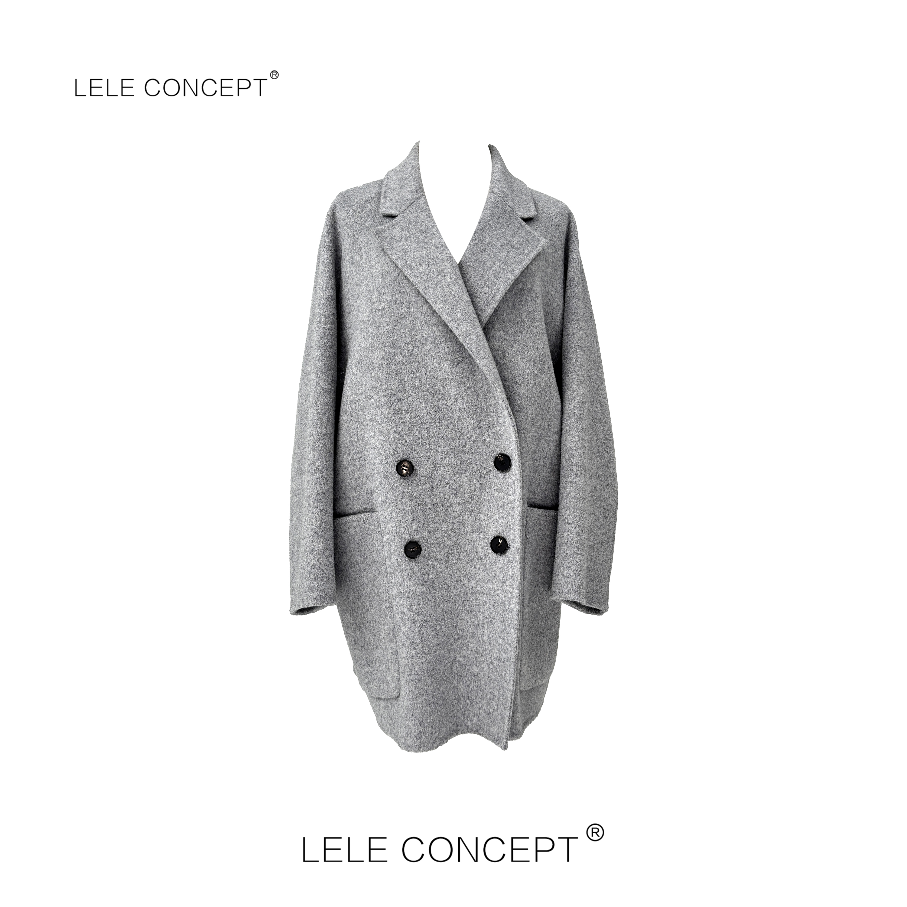 LELE CONCEPT｜【如一】秋净版翻领四扣双兜中款大衣简约款D0124
