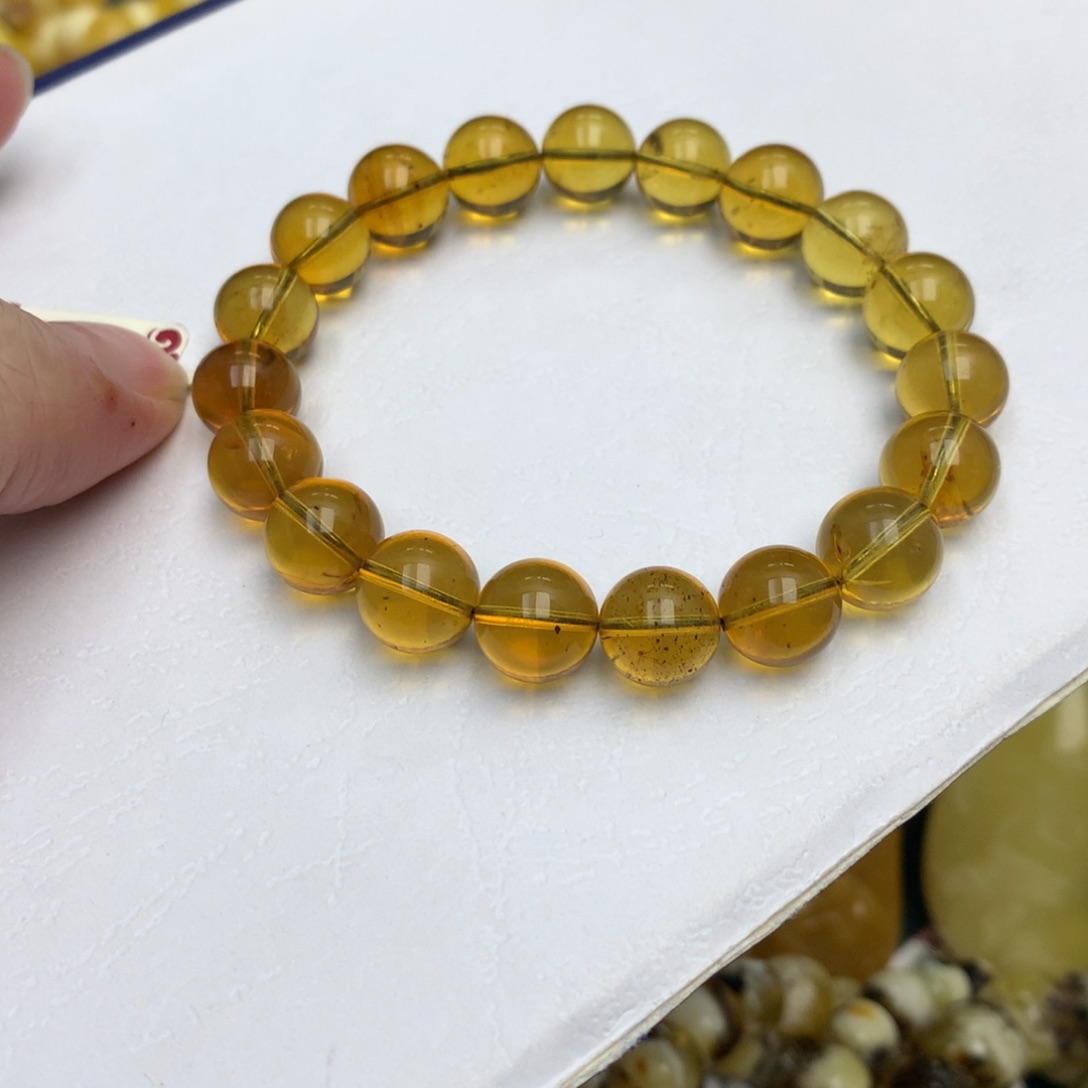 琥珀珠宝奇石未镶嵌10mm 