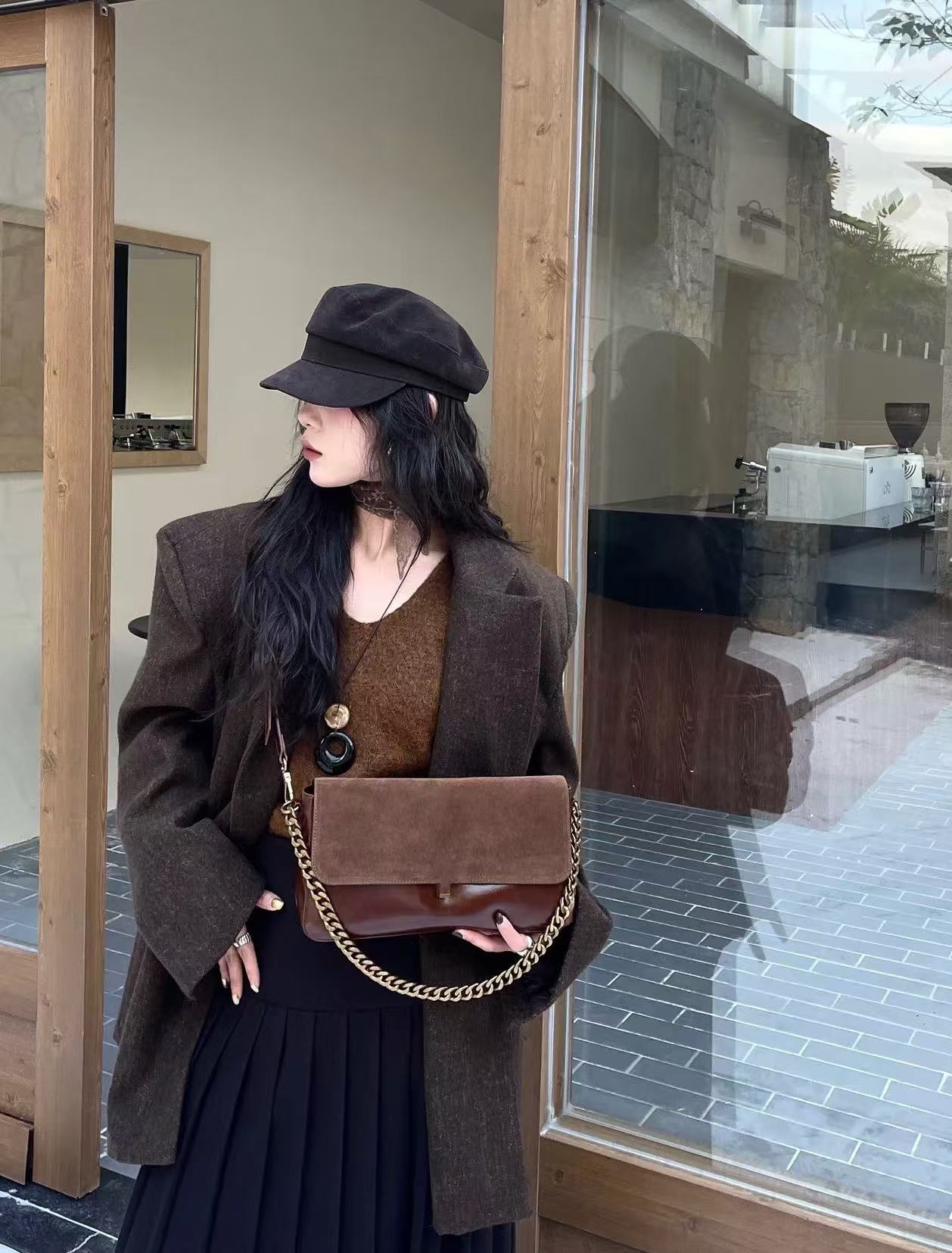 【花奢店】2025新款 麂皮hobo 【小马包包】  单肩斜挎百搭时尚