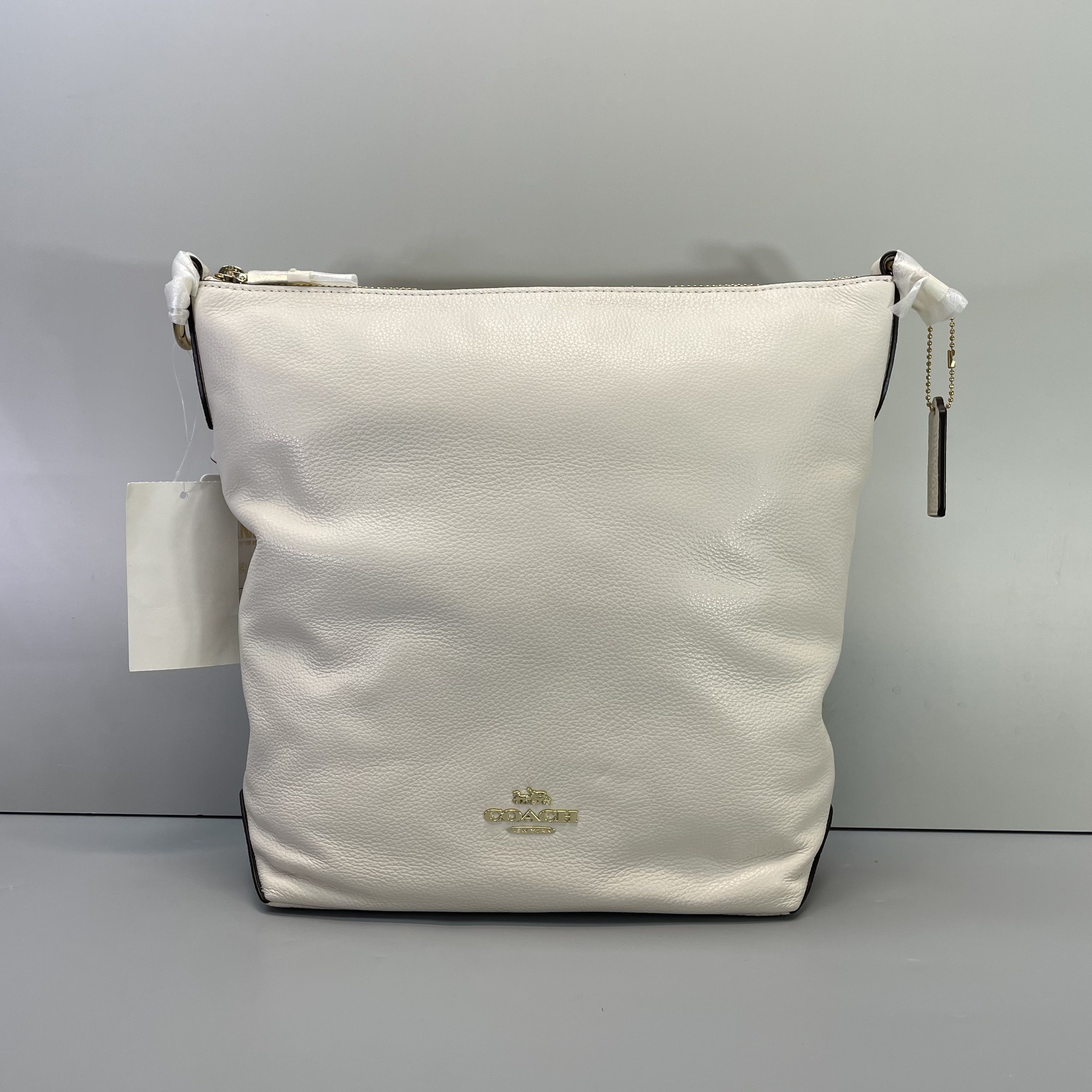 99新 COACH/蔻驰 小林/duffle白色大水桶包25*30*10cmB022603