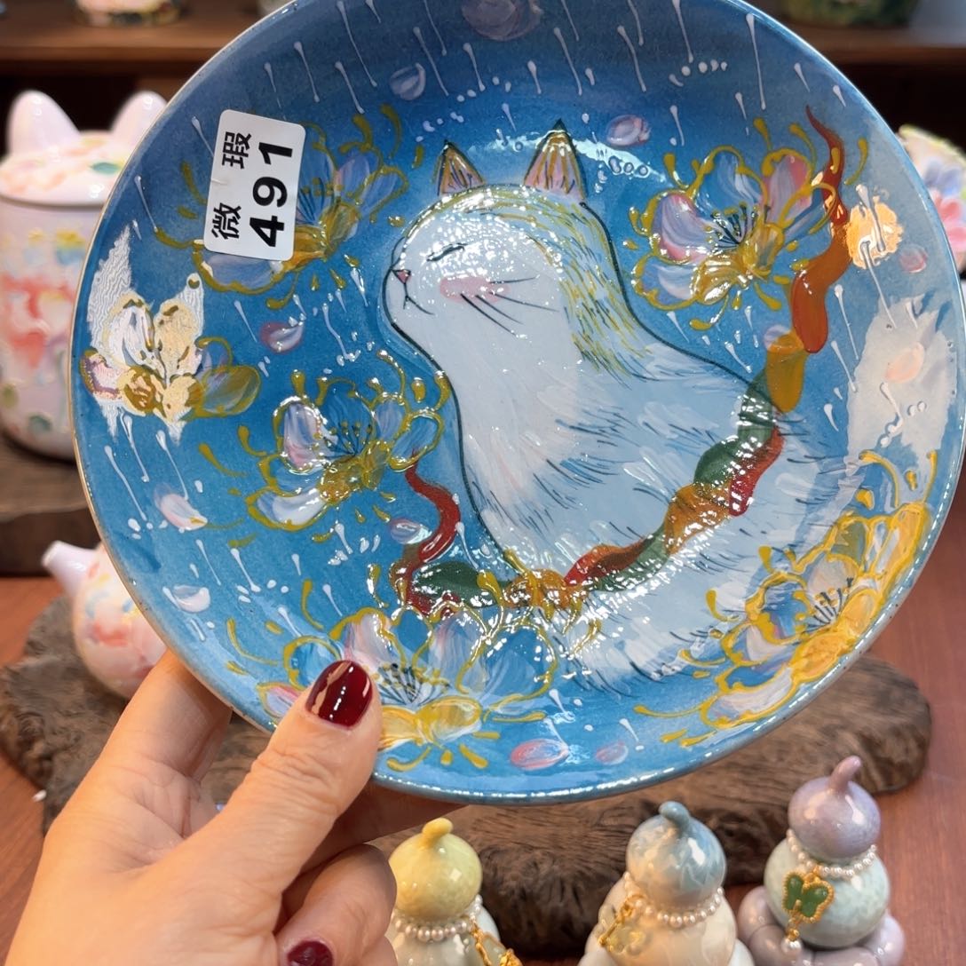 瓷片飏**意景德镇手绘高温釉下彩陶瓷茶具