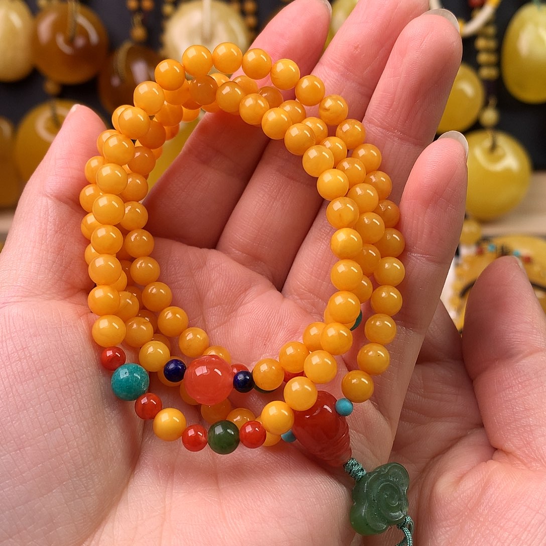 琥珀裸石未镶嵌手链