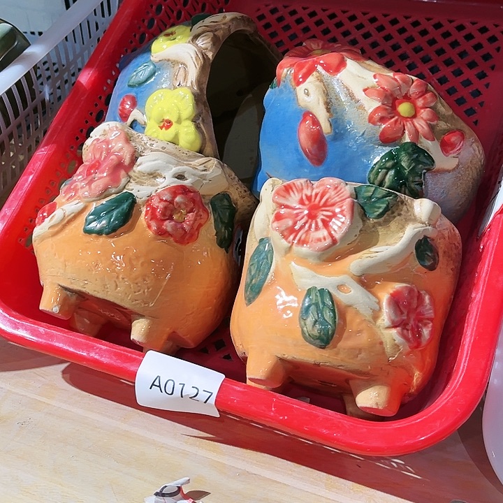 瓷片花盆多肉植物艺术品