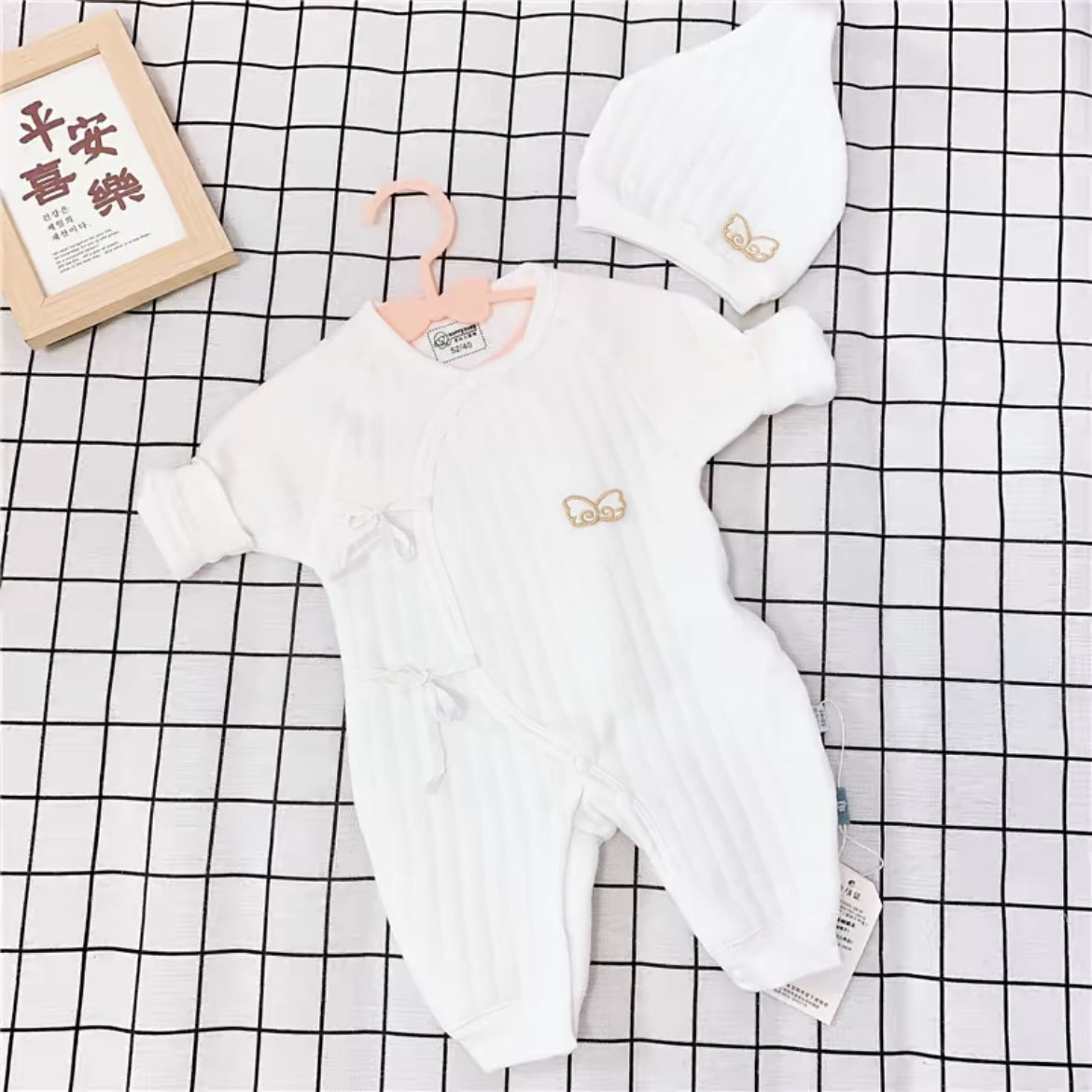 哈衣爬服蝴蝶衣春秋秋冬婴儿婴童女宝保暖闭裆加厚半背幼儿
