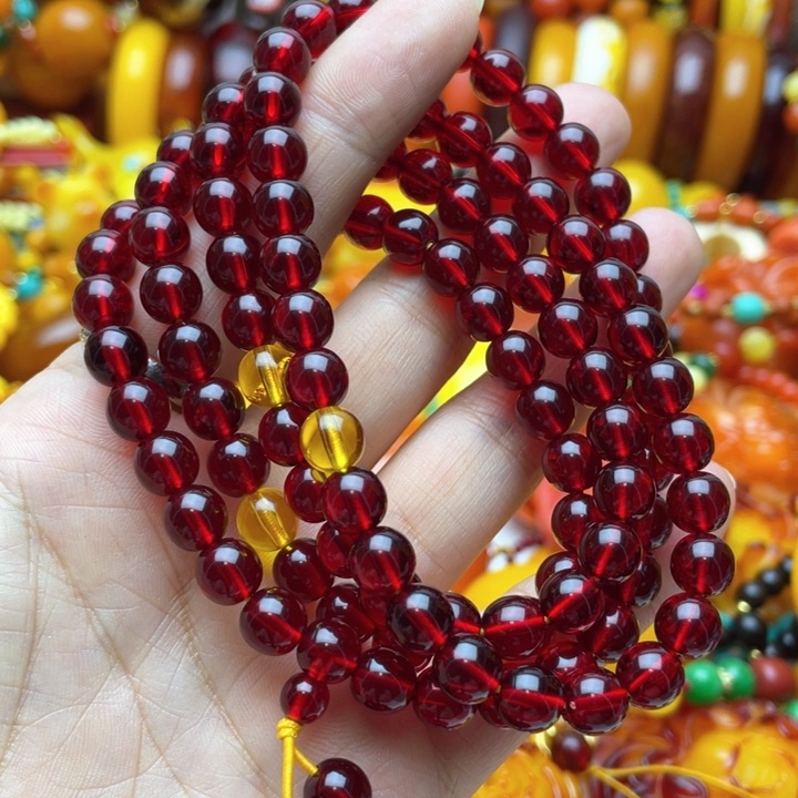 树脂制品54号红色108毛衣链