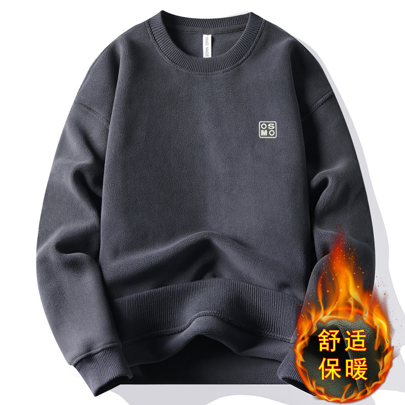 2025新款秋冬圆领奥利绒长袖卫衣爆款男士休闲字母加绒加厚保暖