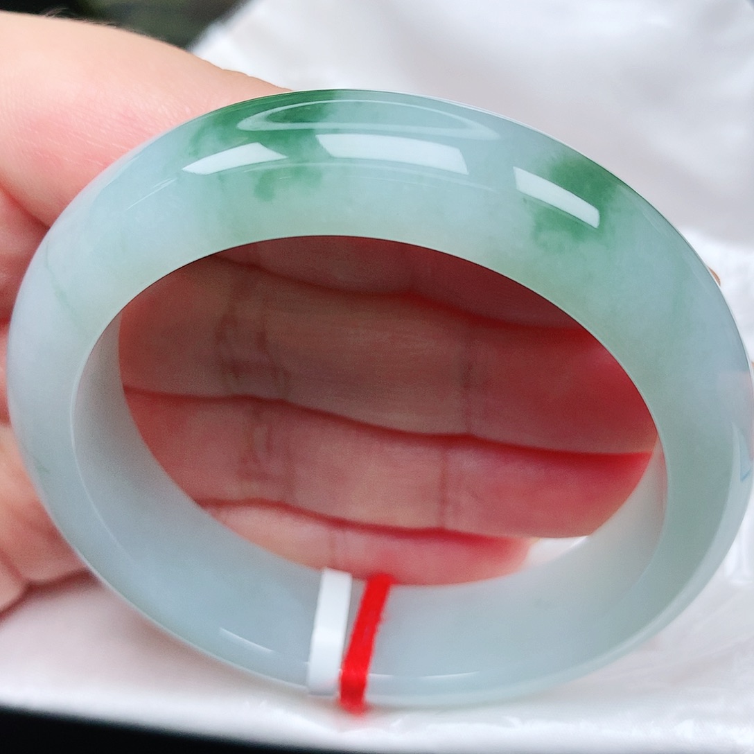 未镶嵌手镯翡翠2宽版冰胶飘花有纹漏