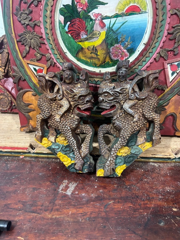 老物件木雕刻花板