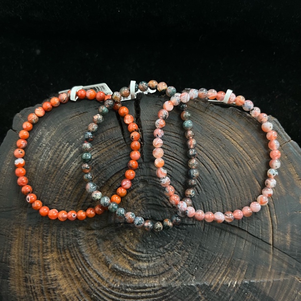 原矿无优化保山南红阿东寨母岩3-4mm单圈手串多样性发1