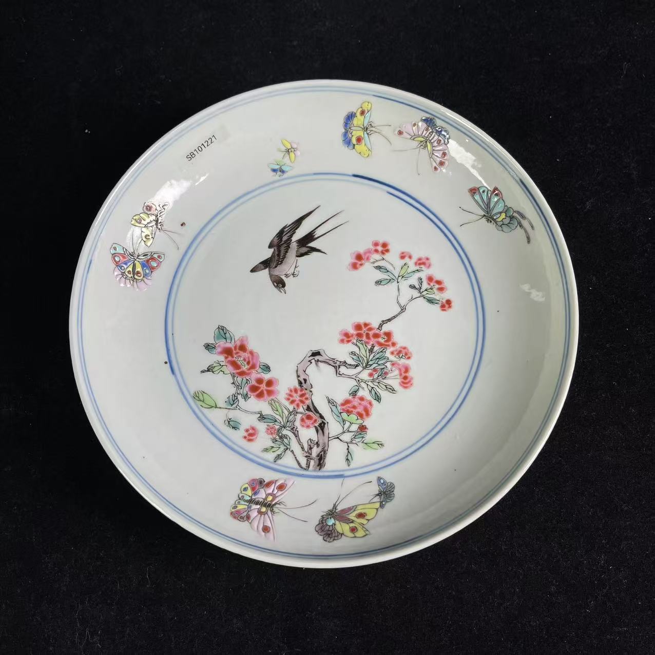 Y粉彩花鸟纹赏盘