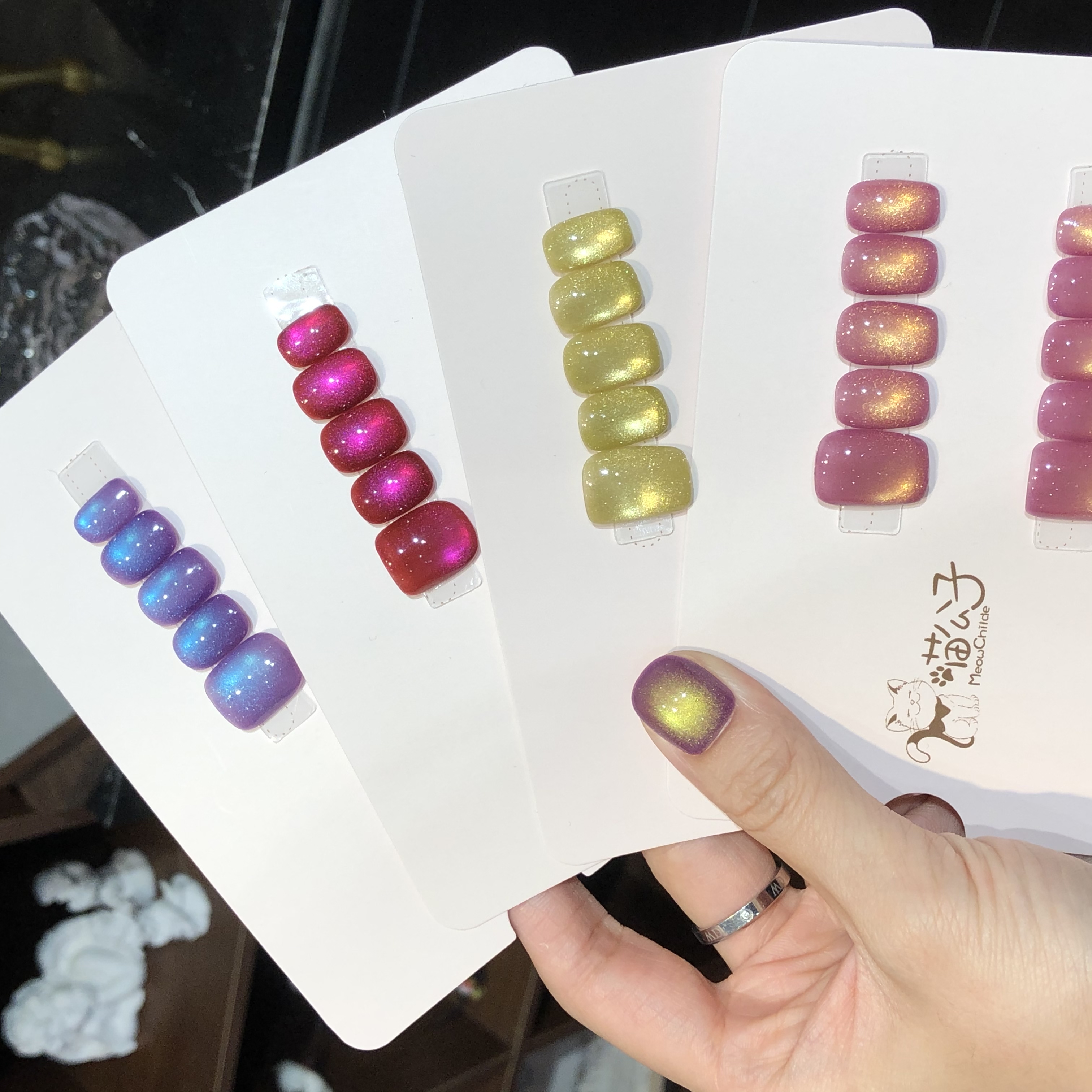 喵公子【琉璃珠系列】纯手工穿戴甲可拆卸美甲光疗甲