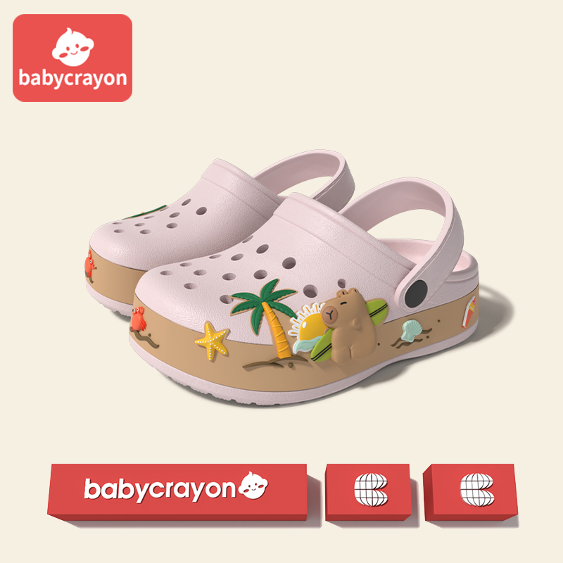 babycrayon儿童拖鞋女孩女童洞洞鞋夏季女宝室内凉拖鞋宝宝中大童