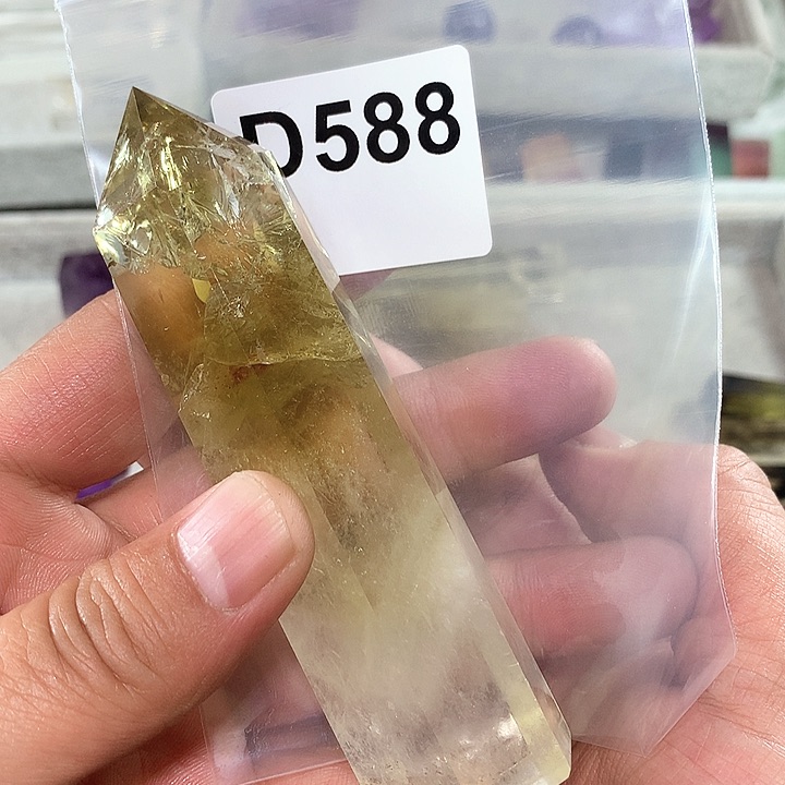 水晶天然水晶柱子D588未镶嵌听*