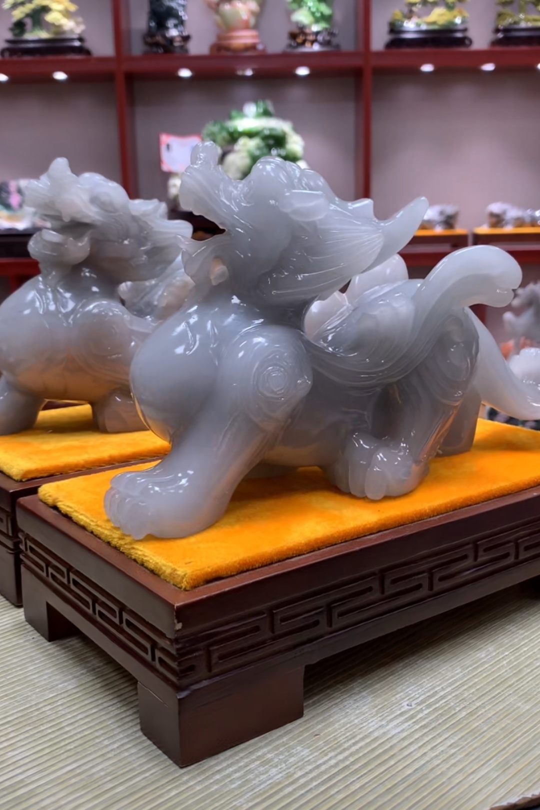 9010家居装饰摆件玉石雕刻电视柜玄关新中式创意书房山水花鸟白菜