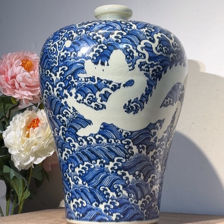 用***4摆件陶青花瓷器摆件现代工艺品