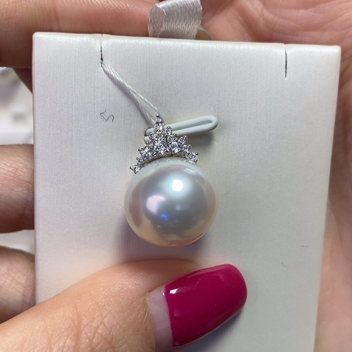 海水珍珠吊坠(不含链)18K金镶嵌