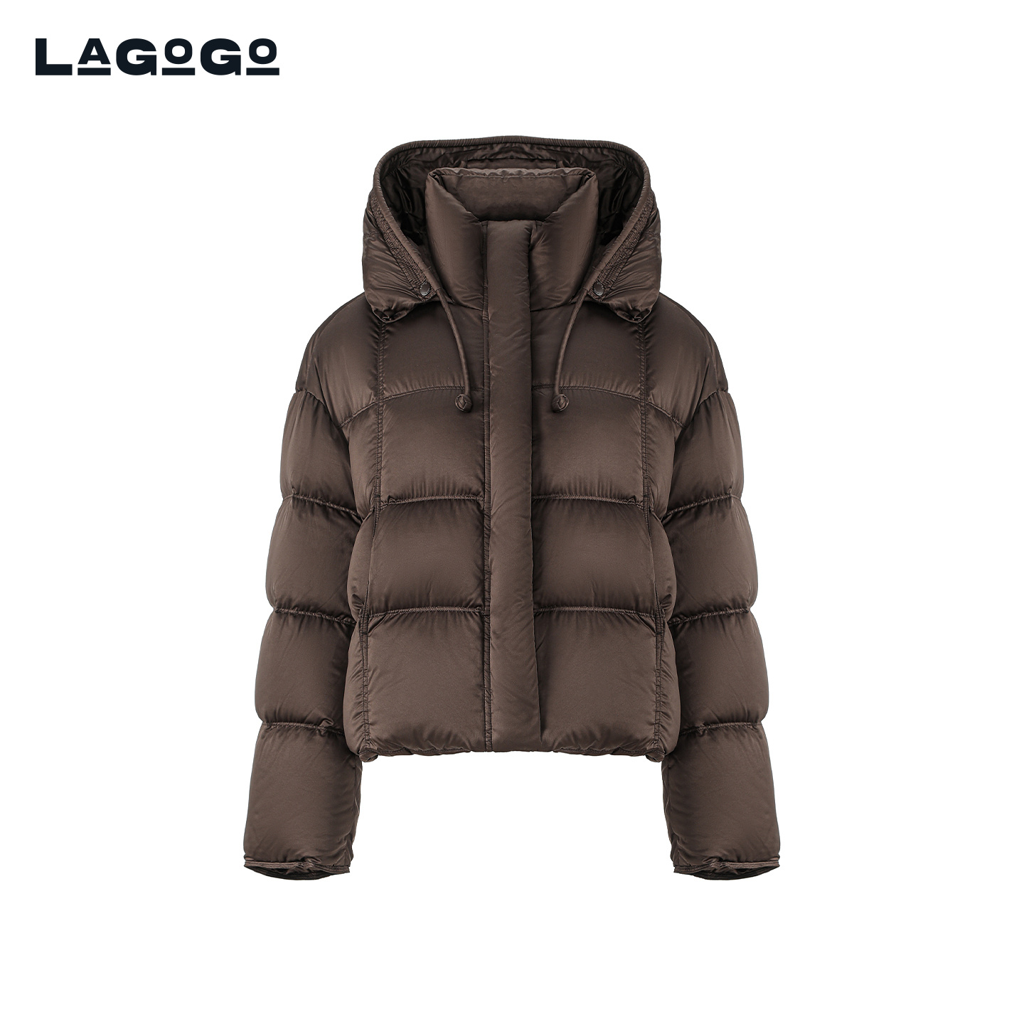 LAGOGO琥珀流光泡芙羽绒女拉谷谷2025年冬新款连帽外套ODYY23XJ66