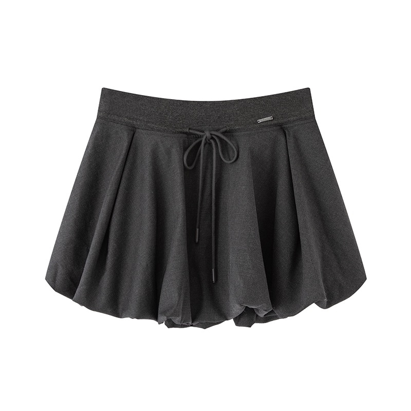 艾家同款半裙高腰松紧腰百搭显瘦黑色百褶半身裙秋冬新款4133短裙